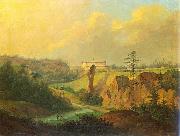 Antoni Lange View from Ojcow - View of Pieskowa Skala Castle. oil painting artist